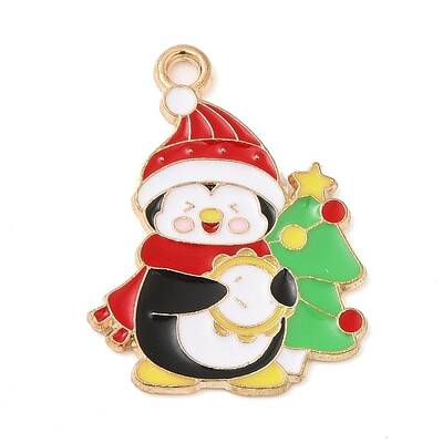 Christmas Theme Alloy Enamel Pendants