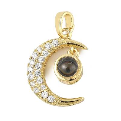 Brass Micro Pave Cubic Zirconia and Glass Pendants