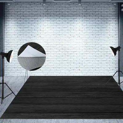 Elegant Black Horizontal Stripe Wood Grain Floor Mat
