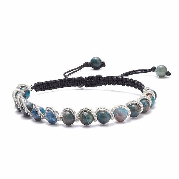 Round Natural Apatite Braided Bead Bracelet