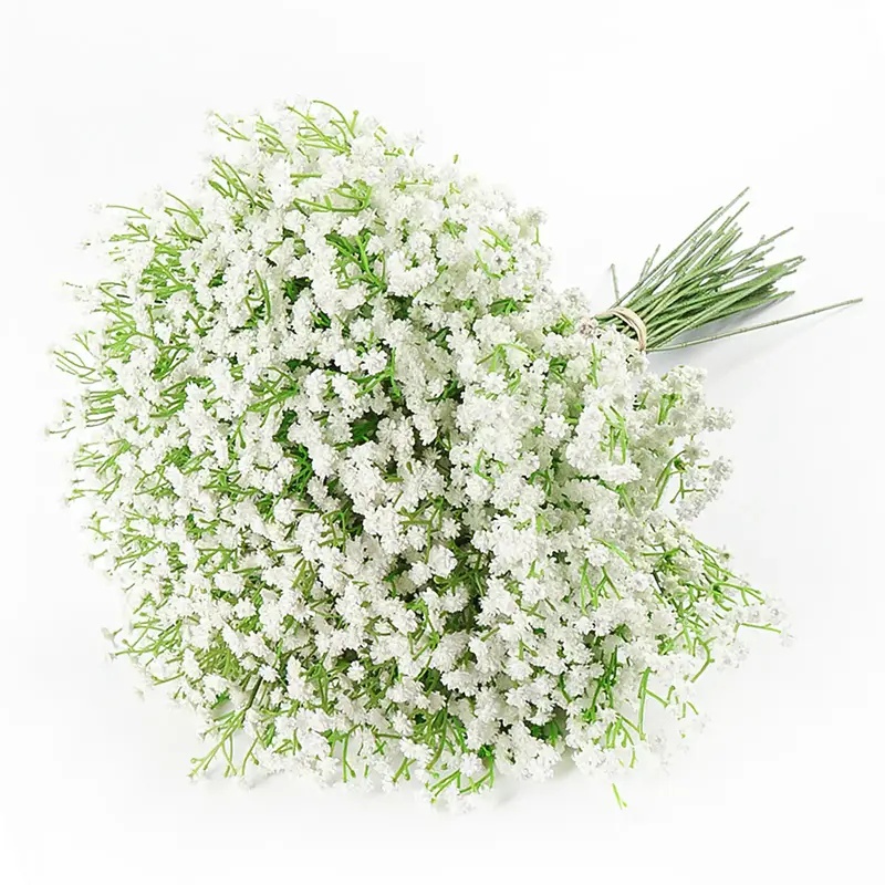DEEMEI Fall Artificial Bouquets Gypsophila Real Touch Faux Baby‘s Breath Yellow Plastic Flowers for Wedding Floral Party Ho...