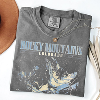 Comfort Colors Vintage Rocky Mountains TShirt, Retro Casual Cotton Tee, Men Women Graphic Printed Oversized TShirt, y2k outfi...
