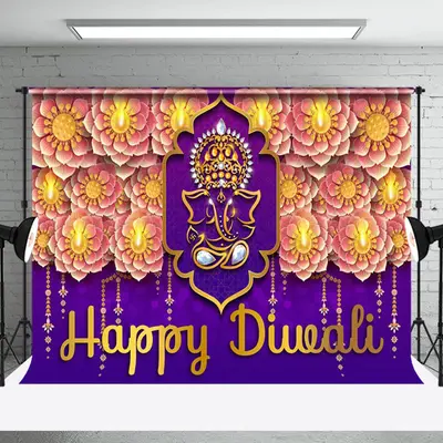 Aperturee Lantern Sparks Mandala India Diyas Diwali Backdrop - Aperturee