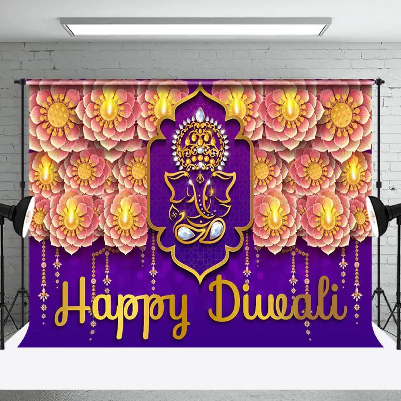 Aperturee Lantern Sparks Mandala India Diyas Diwali Backdrop - Aperturee
