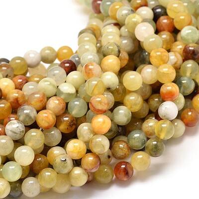 Natural Xiuyan Jade Round Bead Strands
