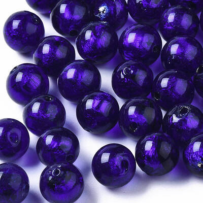 Handmade Silver Foil Glass Beads