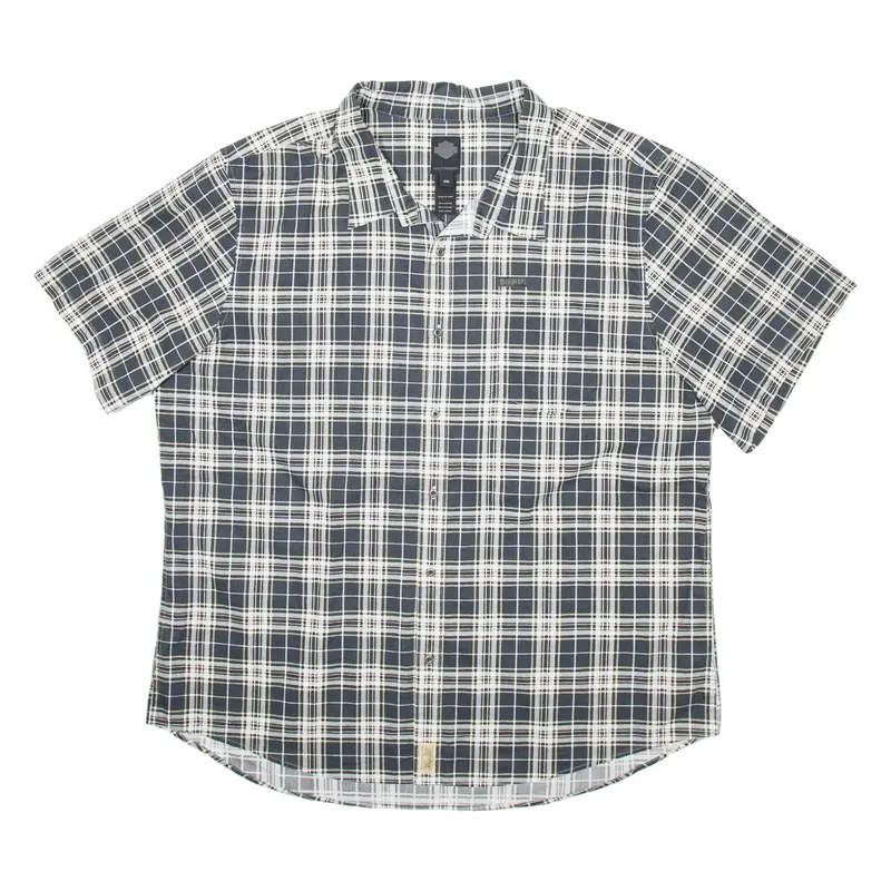 HARLEY DAVIDSON Mens Shirt Grey 90s Check 3XL