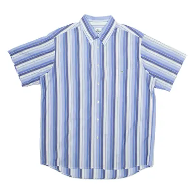 LACOSTE Mens Shirt Blue Pinstripe L