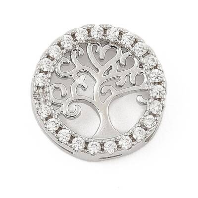 Brass Micro Pave Clear Cubic Zirconia Slide Charms