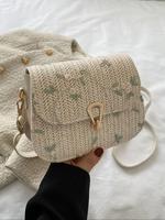 Women's Fashionable Floral Embroidering Design Crossbody Bag, Casual Shoulder Bag for Daily Used, Trendy Versatile High-quali...