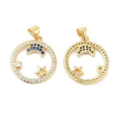 Brass Micro Pave Cubic Zirconia Pendants