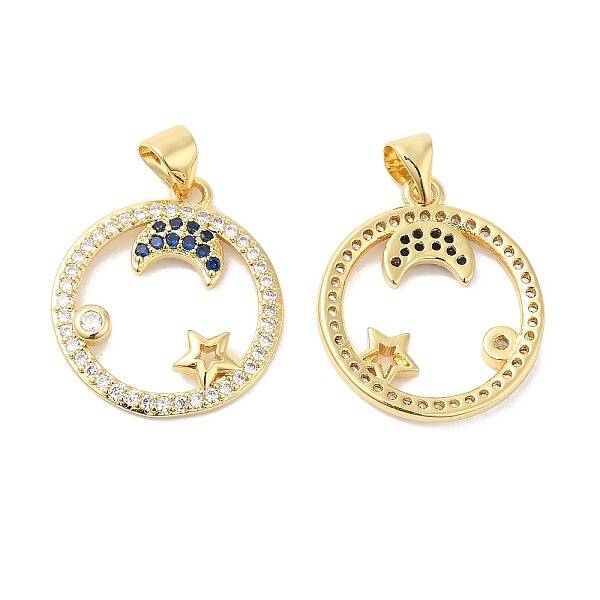 Brass Micro Pave Cubic Zirconia Pendants