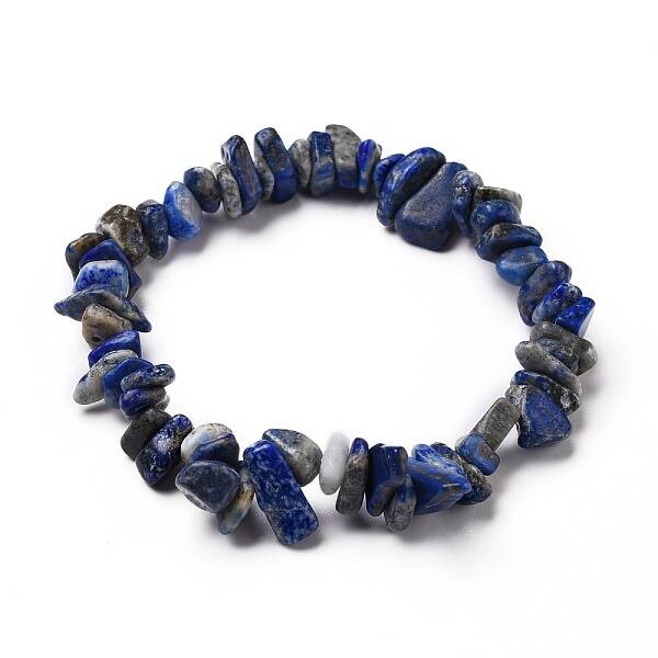Natural Lapis Lazuli Chip Beads Stretch Bracelets