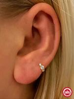 925 Sterling Silver Rhinestone Decor Hoop Earring for Women, Fashion Exquisite Ear Jewelry for Party, Daily Clothing Decor