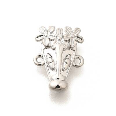 Rack Plating Brass Flower Animal Connector Charms