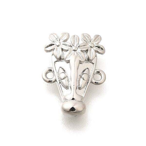 Rack Plating Brass Flower Animal Connector Charms