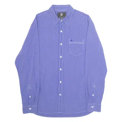 TIMBERLAND Regular Fit Mens Shirt Blue Striped Long Sleeve M