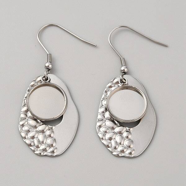 304 Stainless Steel Geometry Dangle Earring Settings
