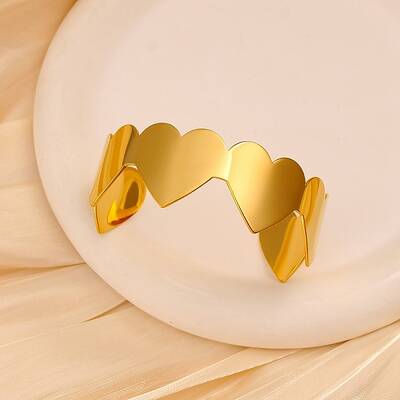 Romantic 304 Stainless Steel Cuff Bangles for Women