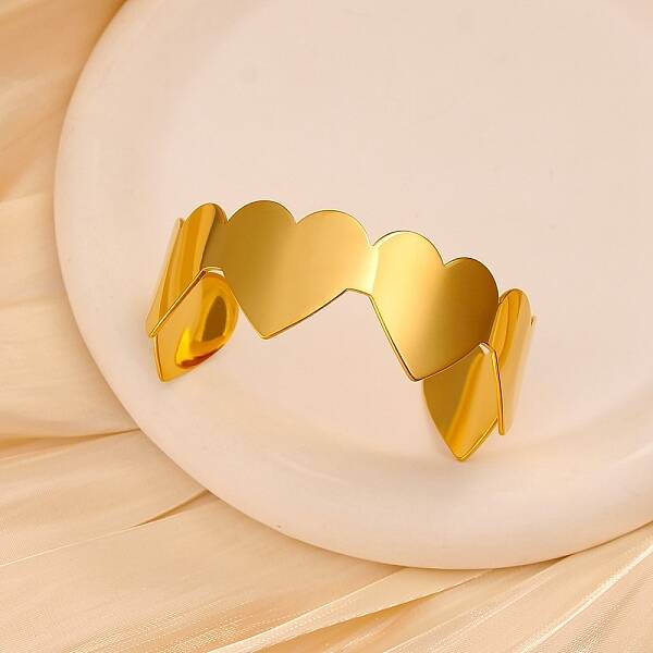 Romantic 304 Stainless Steel Cuff Bangles for Women