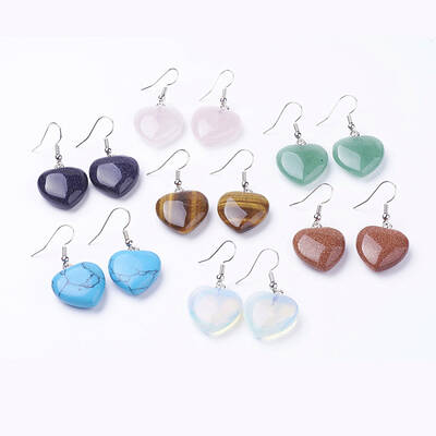 Natural & Synthetic Mixed Stone Dangle Earrings