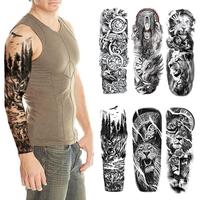 Lion & Tree Pattern Tattoo Sticker, 6 Counts/set Long Lasting Fake Tattoo Sticker, Body Art Sticker for Men & Women, Party Su...