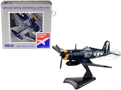 Vought F4U Corsair Fighter Aircraft #167 VF-84 Wolf Gang United States Navy 1/100 Diecast Model Airplane by Postage Stamp