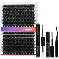 Wleec Beauty 100D 120D Lash Clusters Kit, 30D 40D Natural Lash Clusters Wispy with Lash Bond and Seal, Lash Remover, Lash Twe...