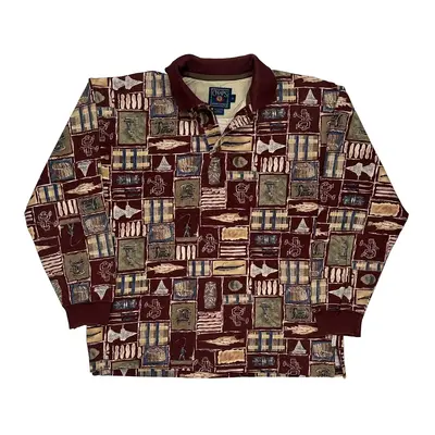 Chaps Ralph Lauren Long Sleeve Polo Shirt - Medium Multicoloured Cotton
