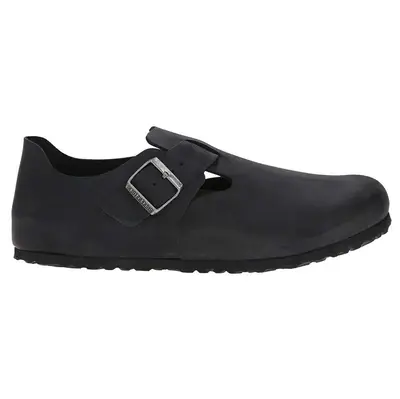 Birkenstock London Leather Unisex Slip On Shoes - Black - Size:US 6 Women / 4 Men