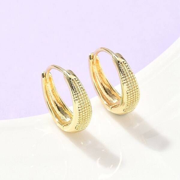 Textured Brass Hoop Earrings