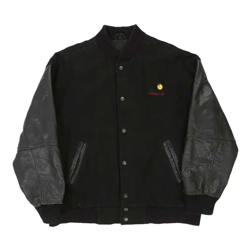 Burk'S Bay Varsity Jacket - XL Black Wool Blend