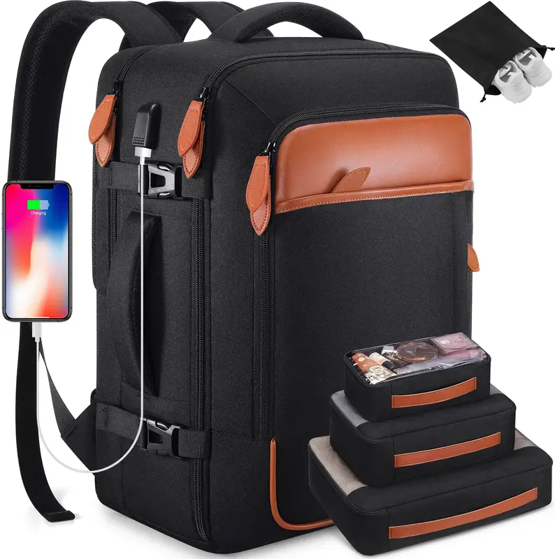 BAGSURE&MIUSSE Travel Backpack 40L 42L(Hidden straps)Carry on Luggage, Flight Approved Backpack,Business Laptop Traveling  We...