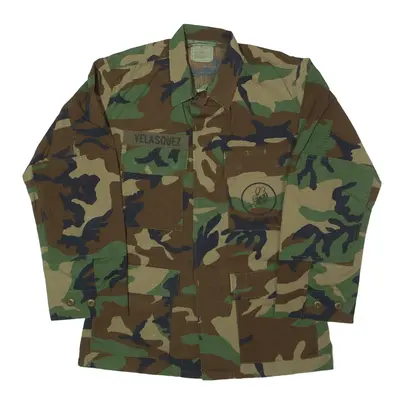 UNICOR Lightweight SeaBees Woodland Military Jacket Green Camouflage Mens S