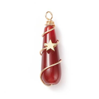 Dyed Natural Carnelian Pendants