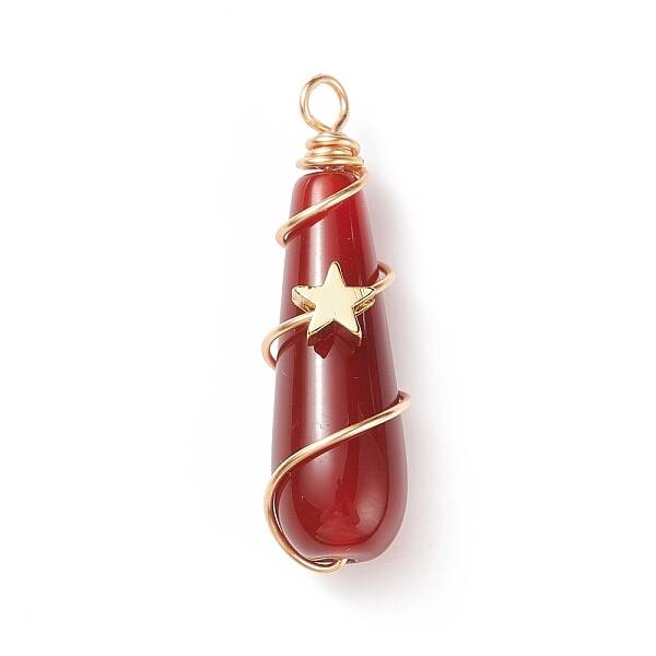 Dyed Natural Carnelian Pendants