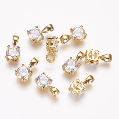 Brass Cubic Zirconia Charms