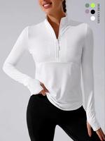 Daily&Casual Half-Zip Thumb Hole Sportswear Sweatshirt