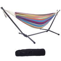 FathersDayGifts  Double Hammock with Stand Included 250lb Capacity Steel Stand, Premium Carry Bag Included.Indoor Outdoor Bra...