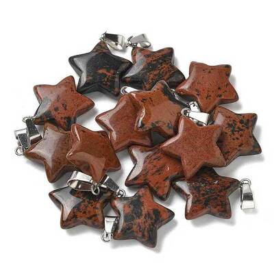 Natural Mahogany Obsidian Pendants