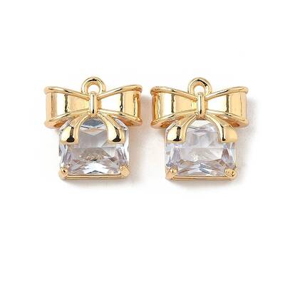 Brass Micro Pave Cubic Zirconia Pendants