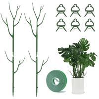 4 Pack Plant Support Stakes, Plant Stakes for Indoor and Outdoor Plants. 28inch Plant Sticks with Extension Poles, Plant Clip...