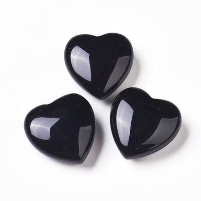 Natural Obsidian Heart Love Stone