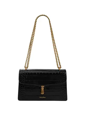 Smting croc chain flap bag