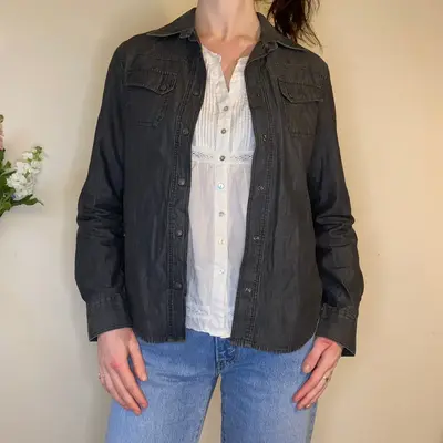 Armani Jeans Denim Shirt - Medium Grey Cotton