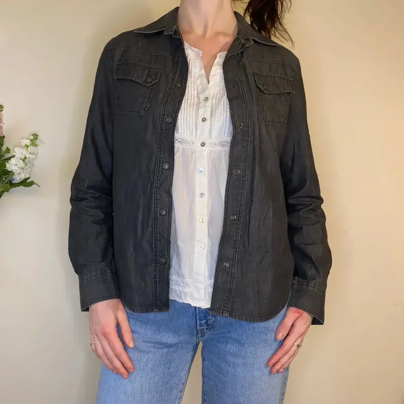 Armani Jeans Denim Shirt - Medium Grey Cotton