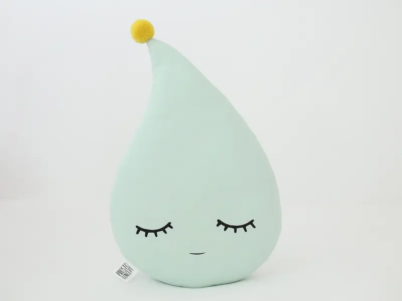 Green Mint Raindrop Pillow