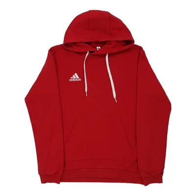 Adidas Hoodie - Medium Red Cotton Blend