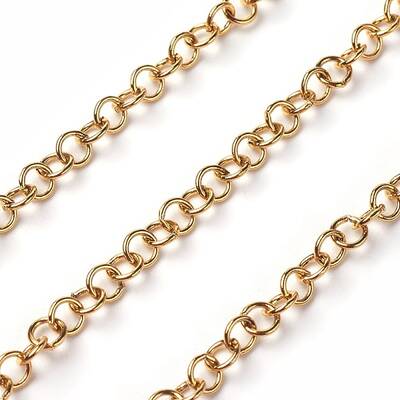 PVD Vacuum Plating 304 Stainless Steel Rolo Chains