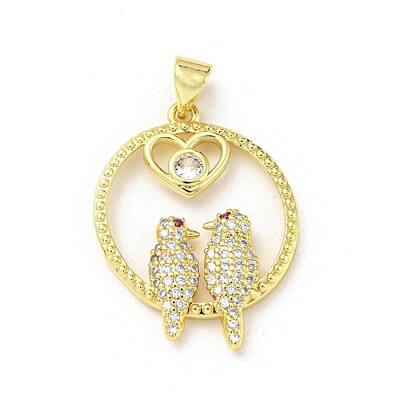Brass Micro Pave Cubic Zirconia Pendants